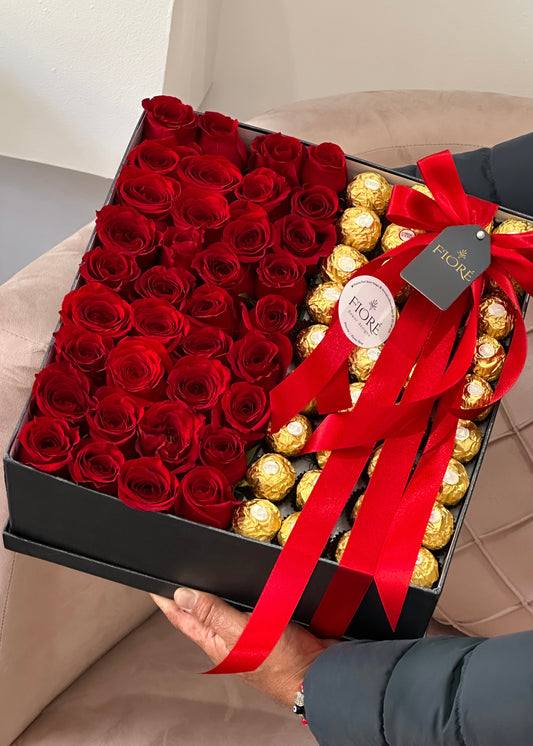 Box Rosas & Chocolates